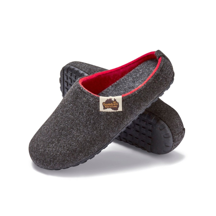 Men Gumbies Outback Slipper Outback Men S Charcoal Red